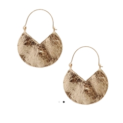 Gold Textured Arch Earrings  
